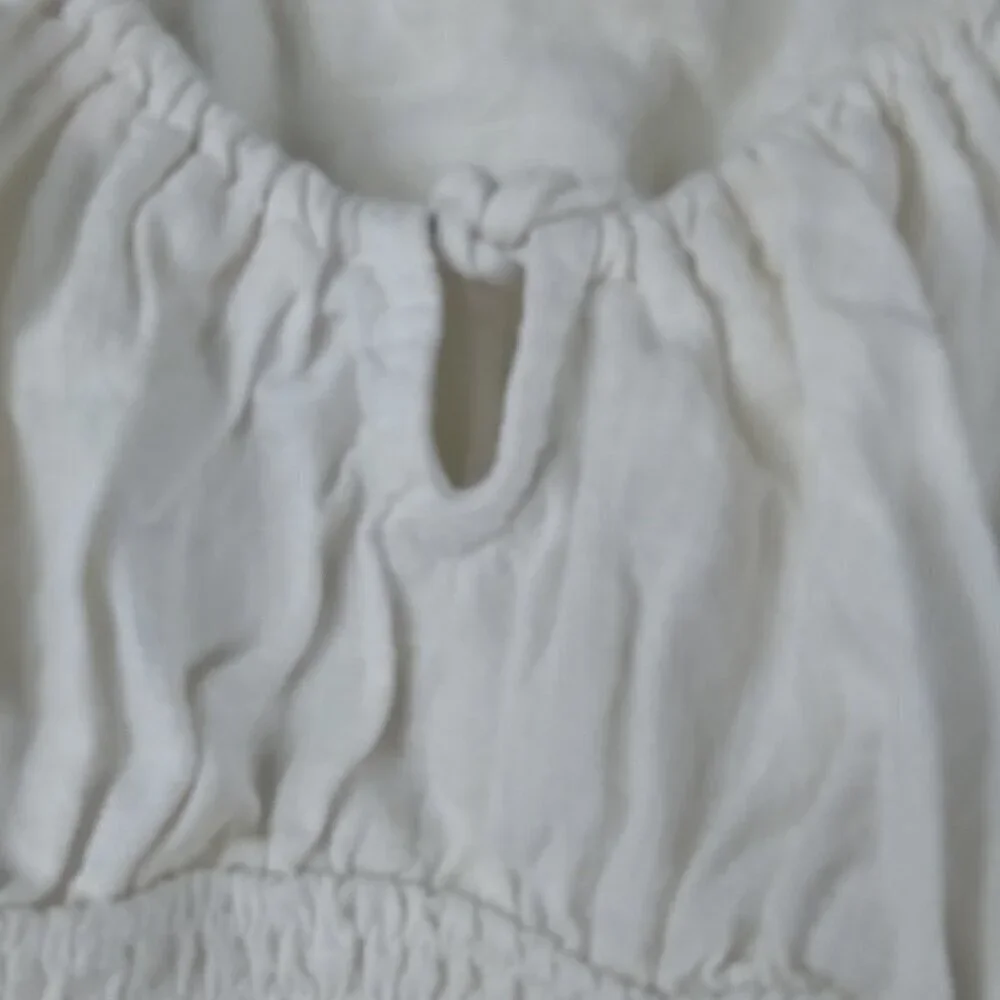 White Ruffled Crop Top - Picture 3 of 8